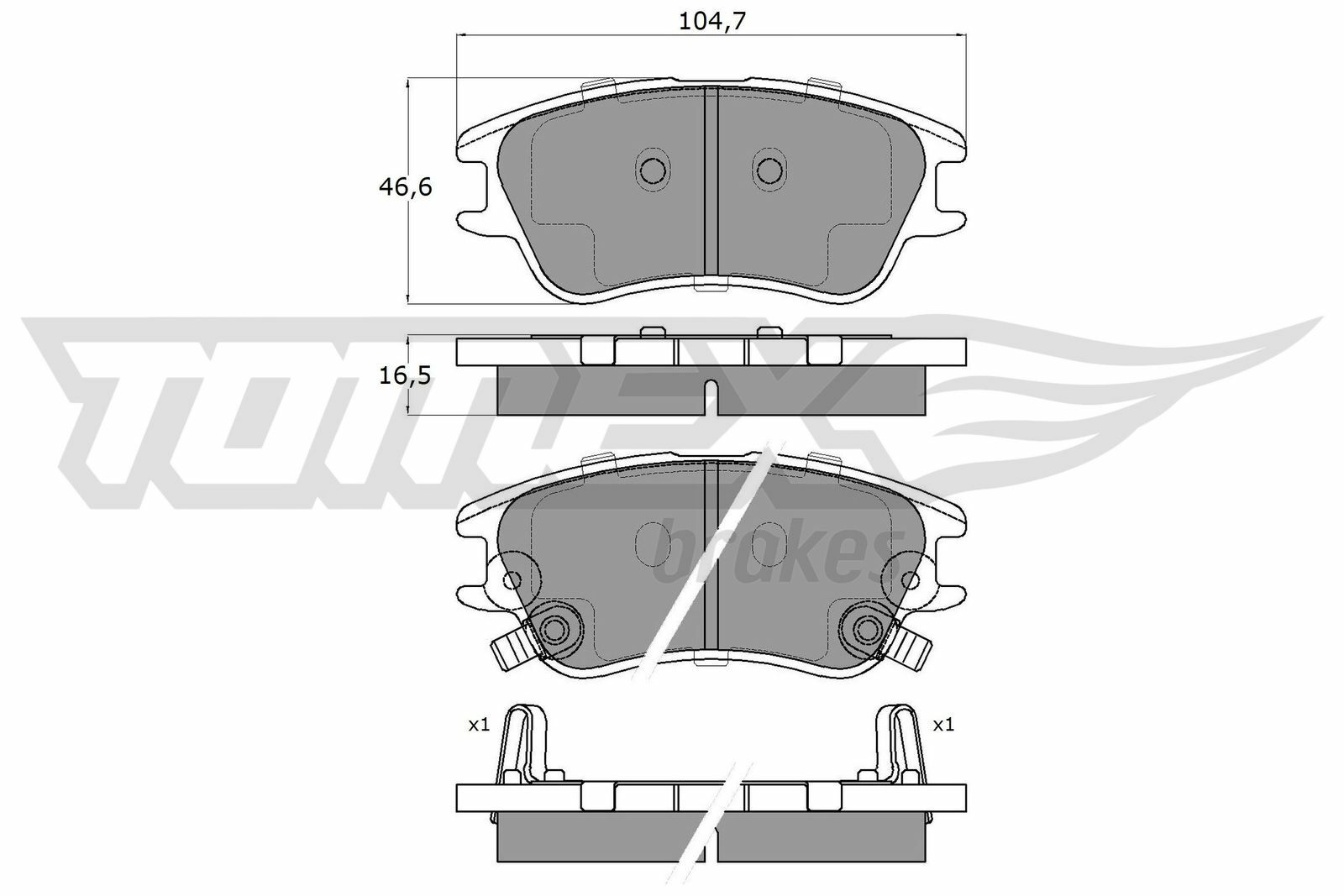 Sada brzdových destiček, kotoučová brzda TOMEX Brakes